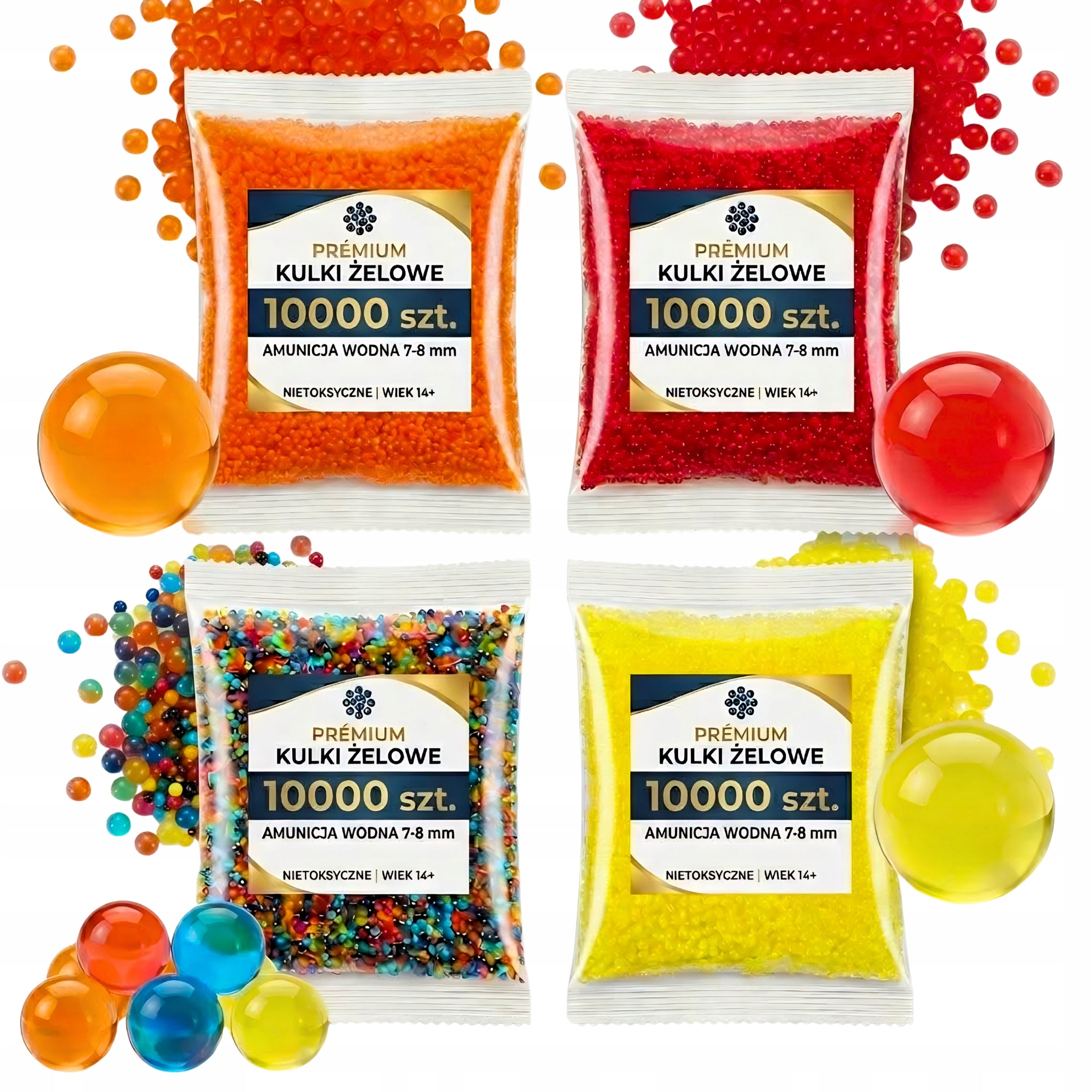 WATER GEL BALLS 100000PCS 7-8mm FOR FLOWER GUNS HYDROGEL COLOR
