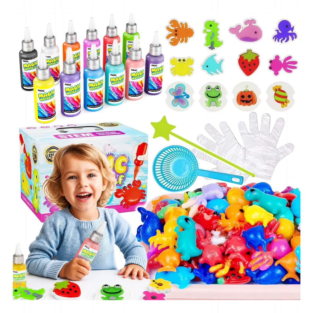 WATER GEL FIGURINES MAGIC SET DIY AQUA GEL 12 GELS FOR BABY