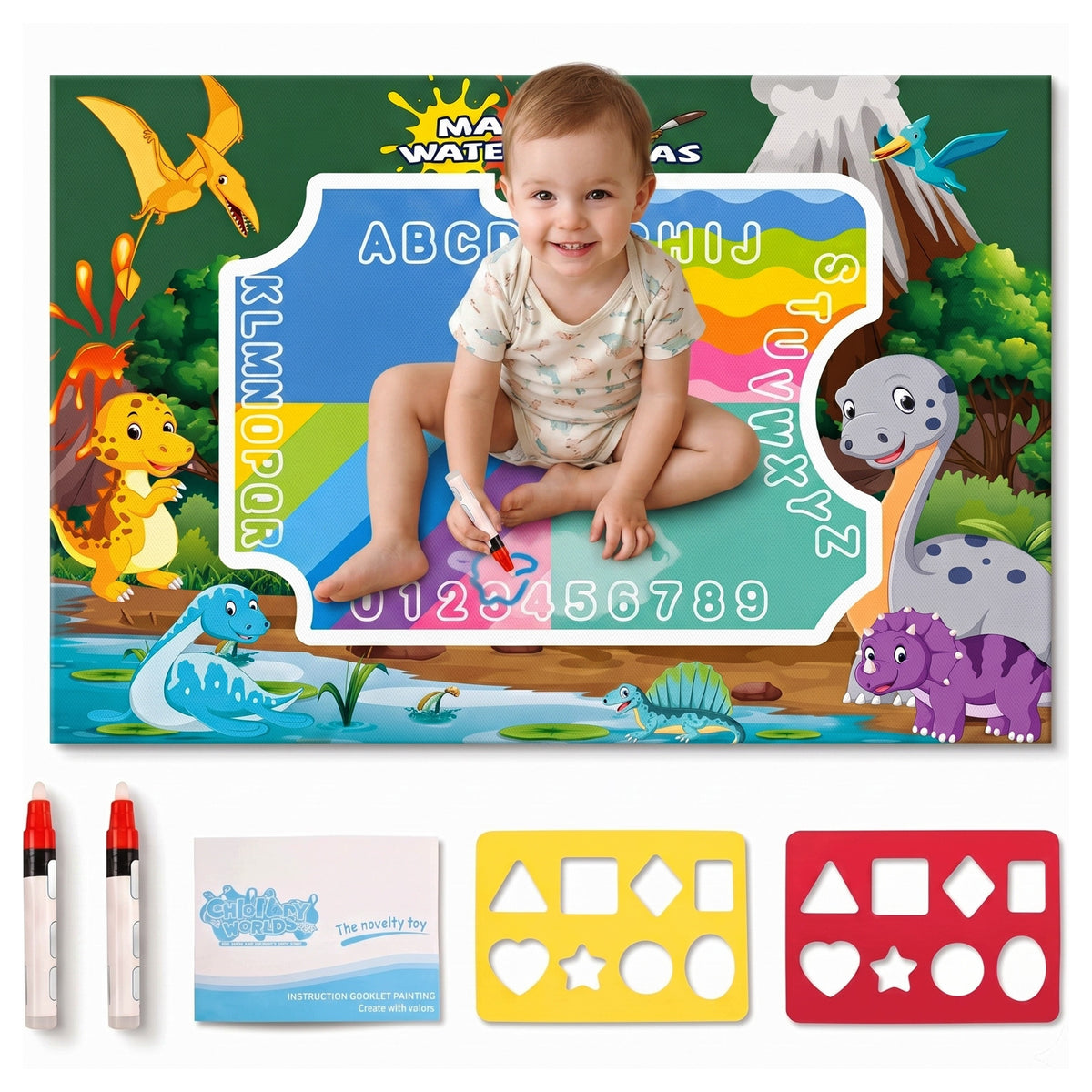 WATER MAT FOR COLORING DRAWING XXL 150x100 cm MAGIC SET TEMPLATES
