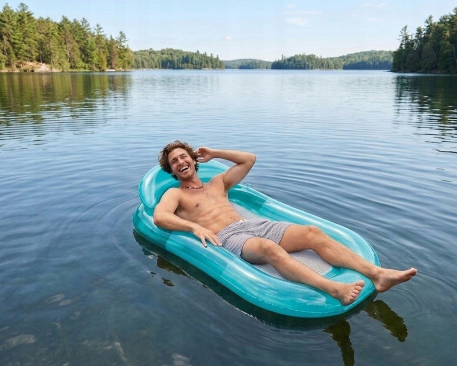 WATER MATTRESS INFLATABLE SWIMMING POOL WITH NET OVER THE SEA PONTOON FOR SWIMMING Manufacturer code Materac 007