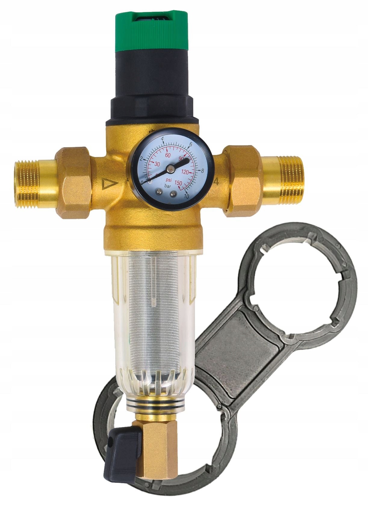 WATER PRESSURE REDUCER 1" MESH FILTER STAINLESS STEEL SELF-CLEANING