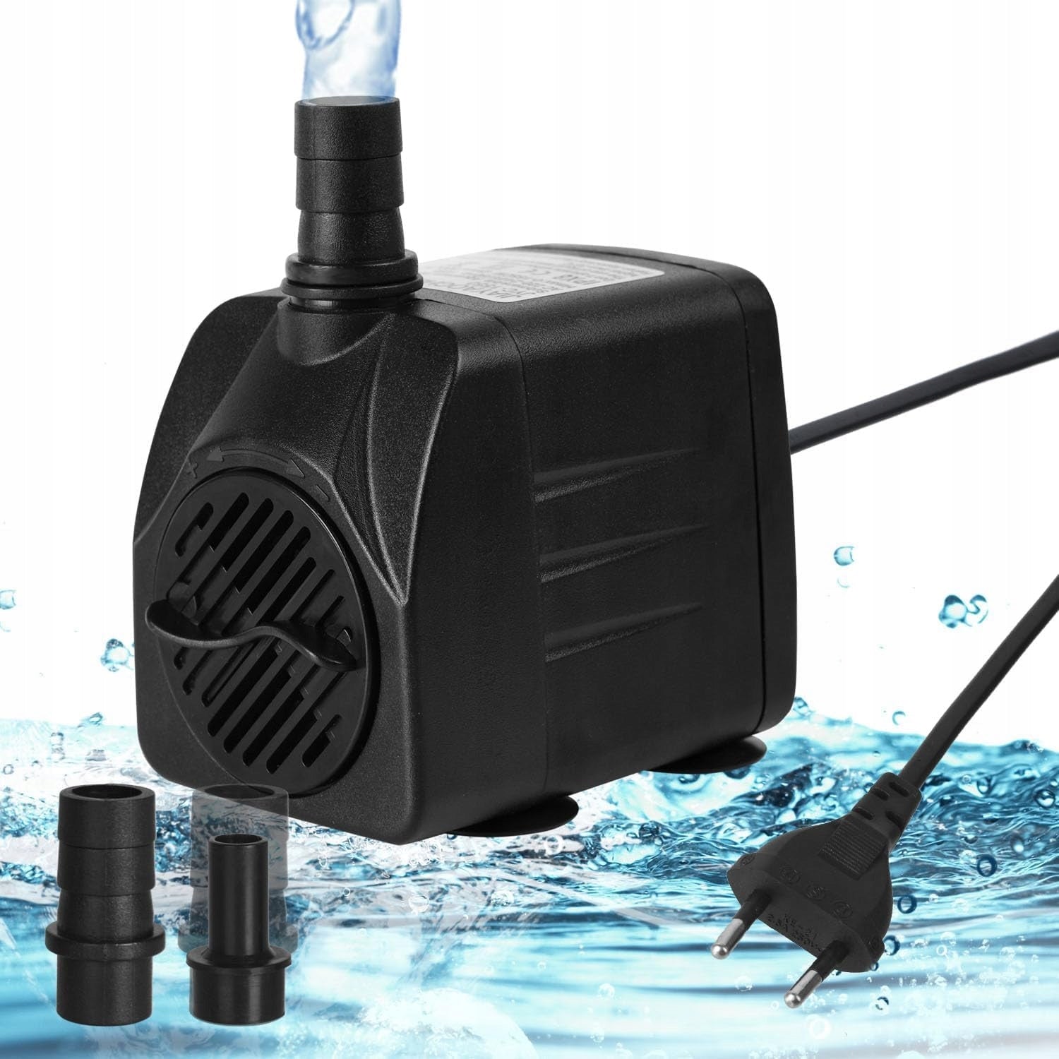 WATER PUMP 10W 600L/H QUIET AQUARIUM POND 4 SUCTIONS 2 STAIRS