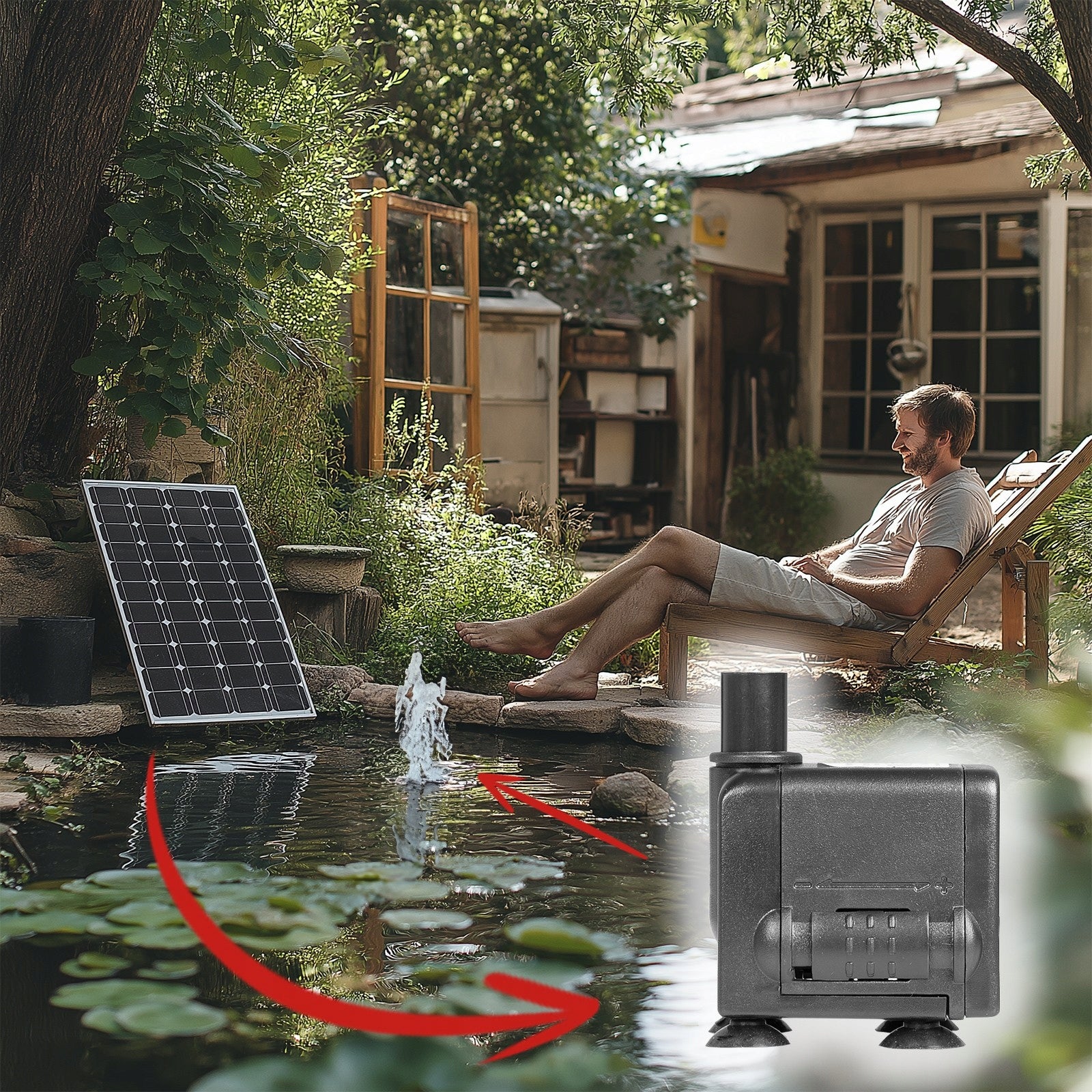 WATER PUMP 12V 230V 450L H QUIET POWERFUL ENERGY SAVING FOR MOTORHOME GARDEN EAN (GTIN) 5907059403477