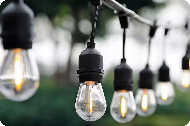 WATER RESISTANT OUTDOOR BALCONY GARLAND GARDEN TERRACE LIGHT BULBS 10m Color black