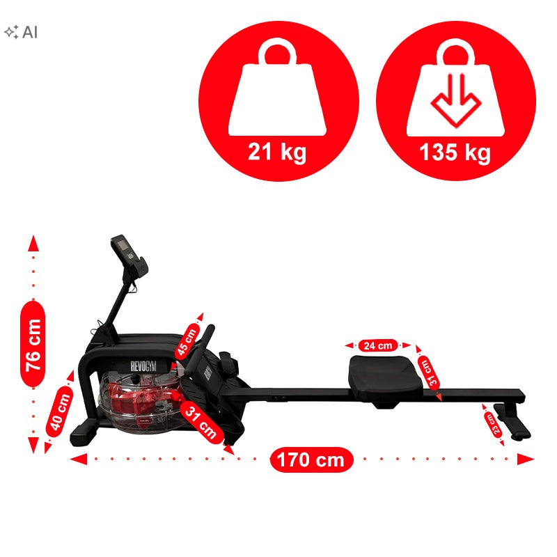 WATER ROWING MACHINE FOR EXERCISING AT HOME ROWING TRAINER HOME RESISTANCE TRAINING Manufacturer code LS14