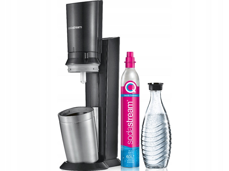WATER SATURATOR SODASTREAM CRYSTAL + CO2 CARTRIDGE + GLASS CARAFE BOTTLE Brand SodaStream