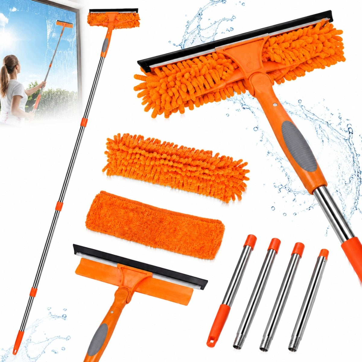 WATER SQUEEGEE TELESCOPIC WINDOW WASHER MIRROR WINDOW WASHING CABIN 1,7m MOP Manufacturer code 6974437458960