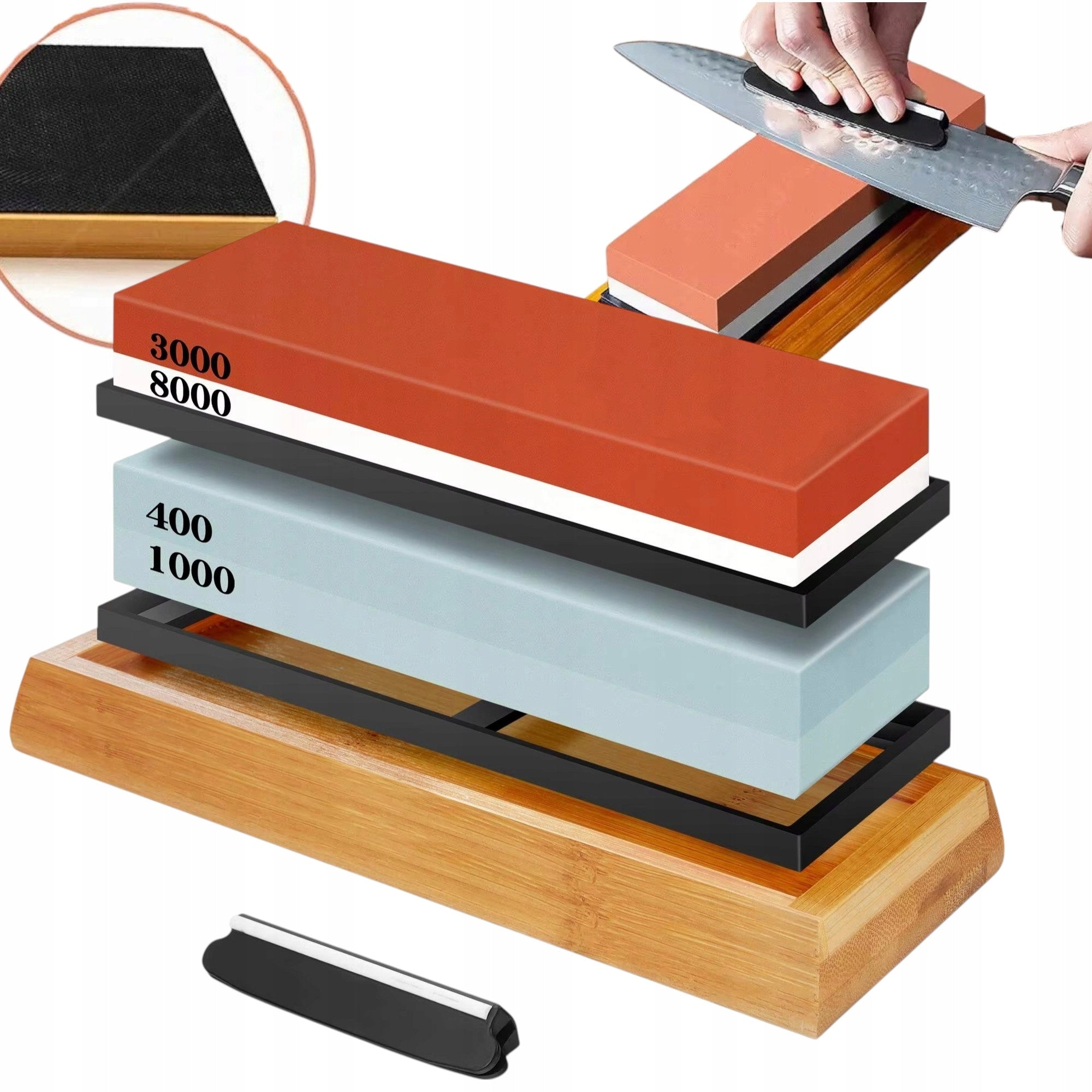 WATER STONE WHETSTONE SHARPENER FOR SHARPENING KITCHEN KNIVES SET 400-8000