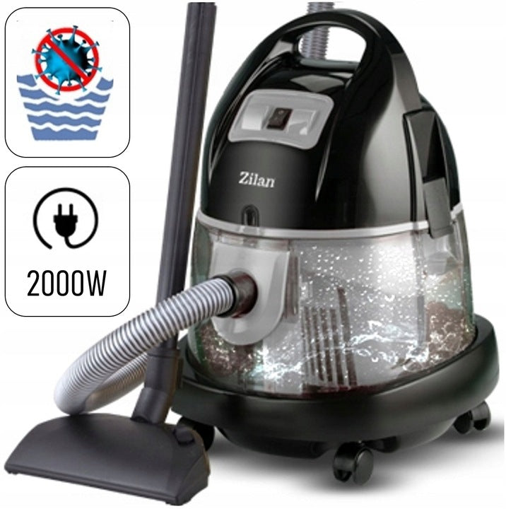 WATER VACUUM CLEANER MEGA POWER BLOWING TURBO BRUSH AQUA 8l BAGLESS 2000W Brand Zilan