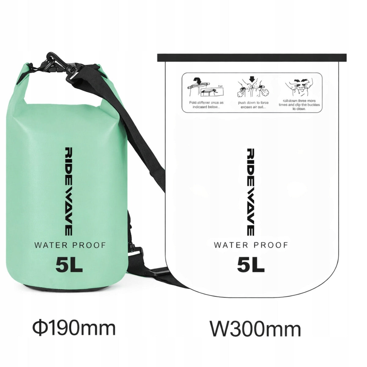 WATERPROOF BAG RIDEWAVE SAILING KAYAK SUP PONTOON 5L Packaging status original