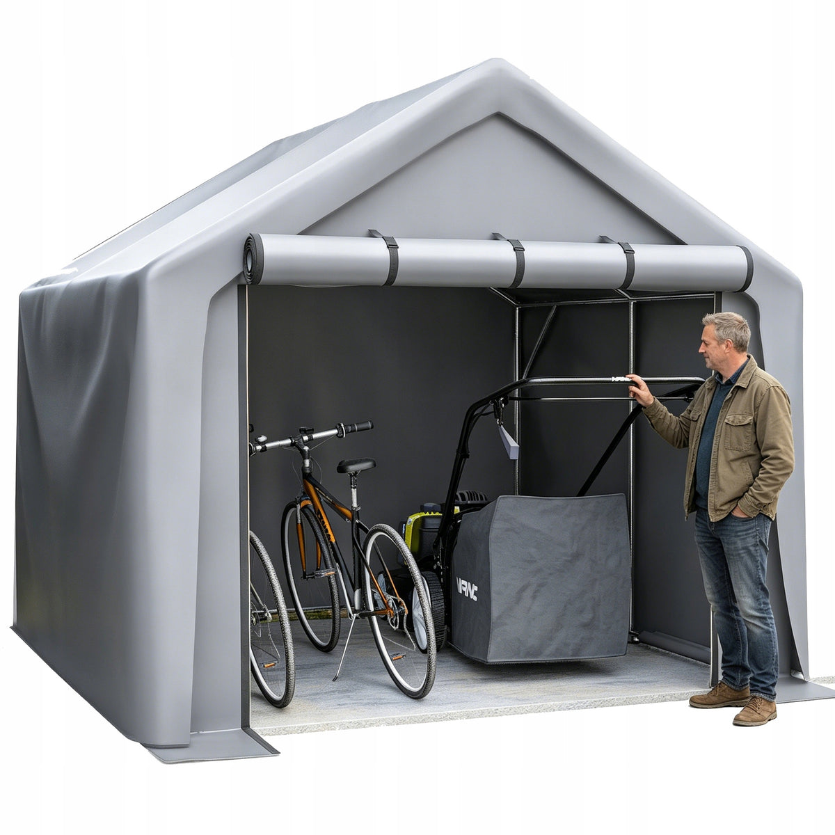 WATERPROOF CARPORT BIKE PORTABLE GARAGE STORAGE SHED FOR BICYCLES 244X241X217