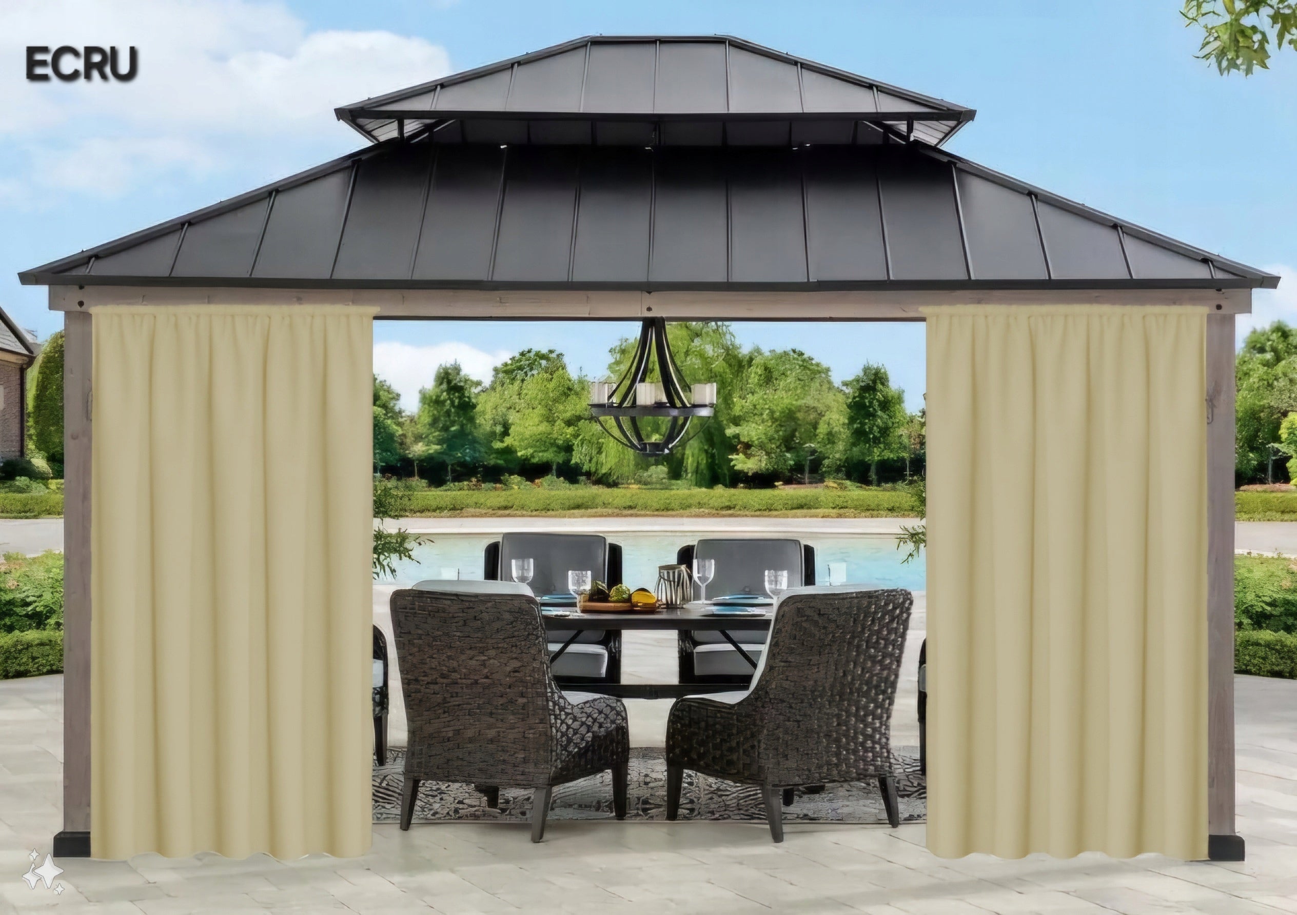 WATERPROOF CURTAIN FOR PERGOLA TERRACE GARDEN 155x210 WATERPROOF CURTAINS Brand no brand
