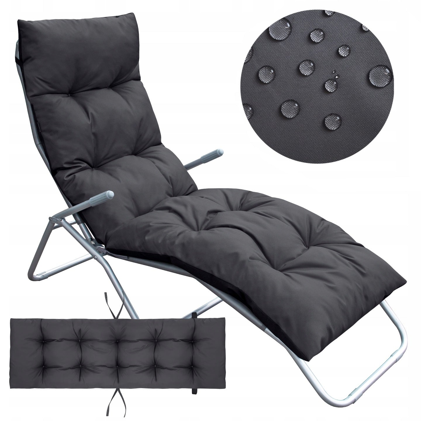 WATERPROOF CUSHION FOR GARDEN LOUNGER HIKING BEACH CHAIR THICK