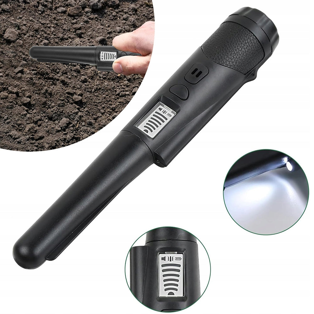 WATERPROOF METAL PINPOINTER DETECTOR WITH LCD SCREEN 3 MODES BLACK Packaging status original