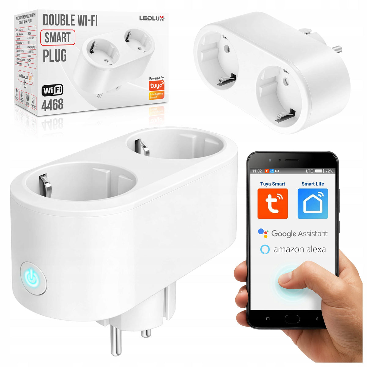 WATTMETER TIMER TUYA SMART WiFi SMART SOCKET DUAL Packaging status original