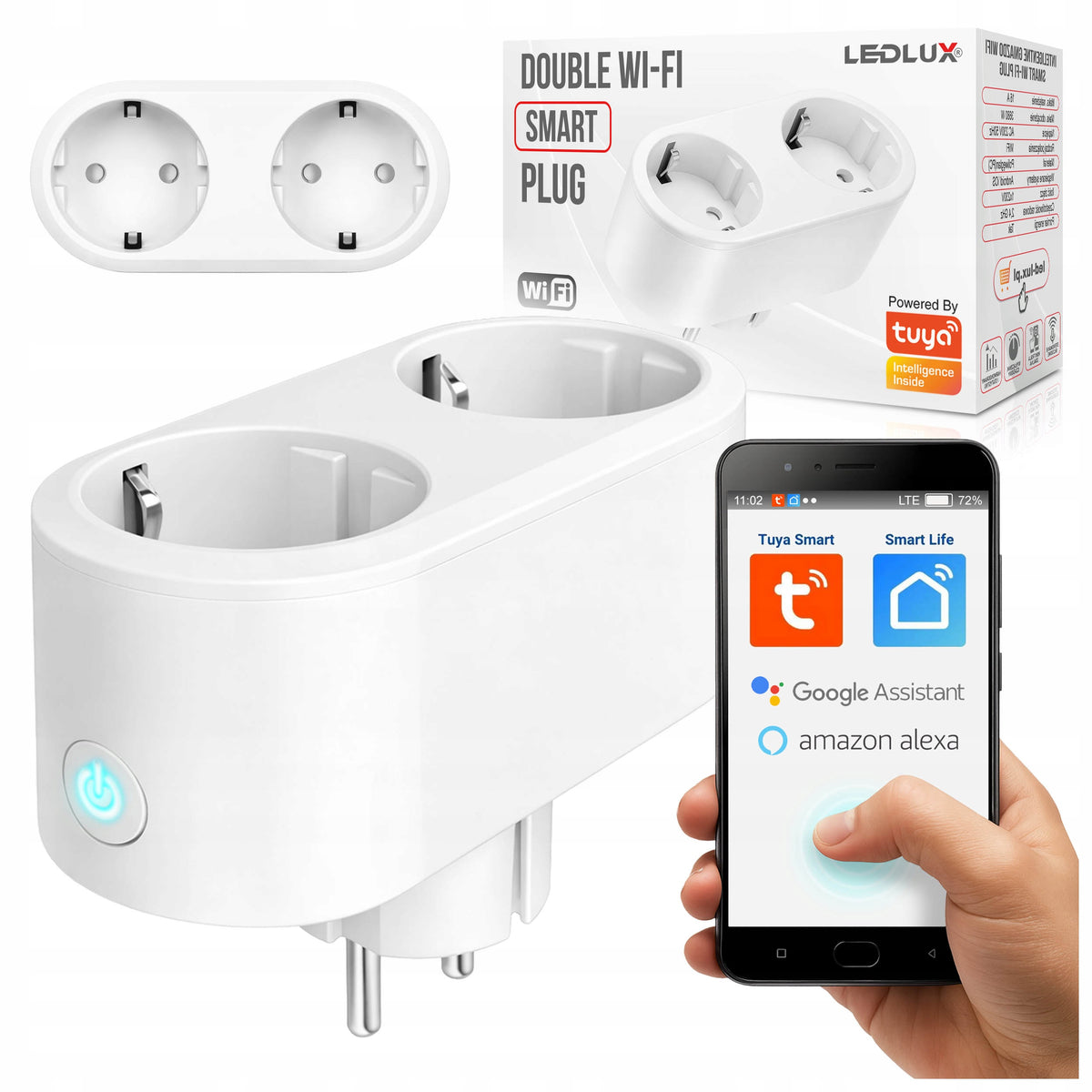 WATTMETER TIMER TUYA SMART WiFi SMART SOCKET DUAL