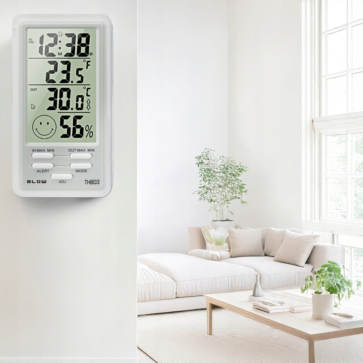 WEATHER STATION LCD THERMOMETER HYGROMETER CLOCK MAGNET BATTERY SET Manufacturer code 50-315#
