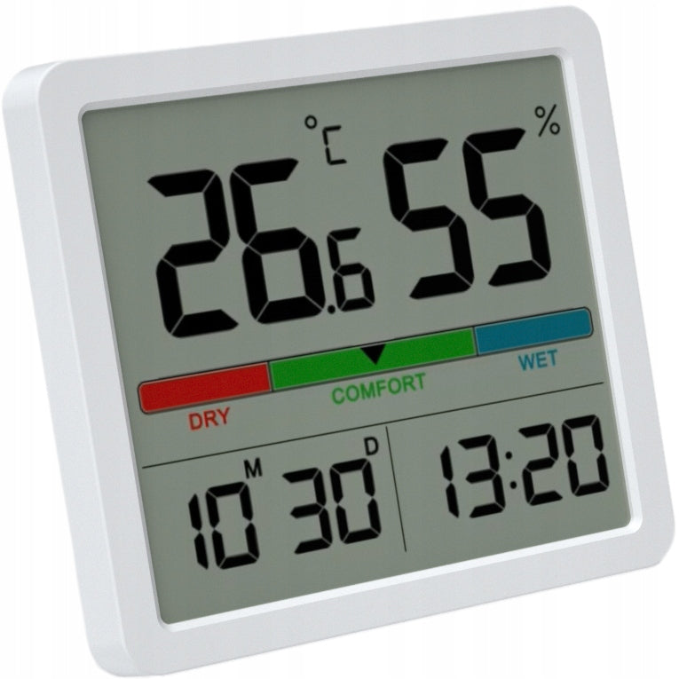 WEATHER STATION MANTA WIRELESS THERMOMETER HYGROMETER CLOCK DATE BATTERIES Packaging status original