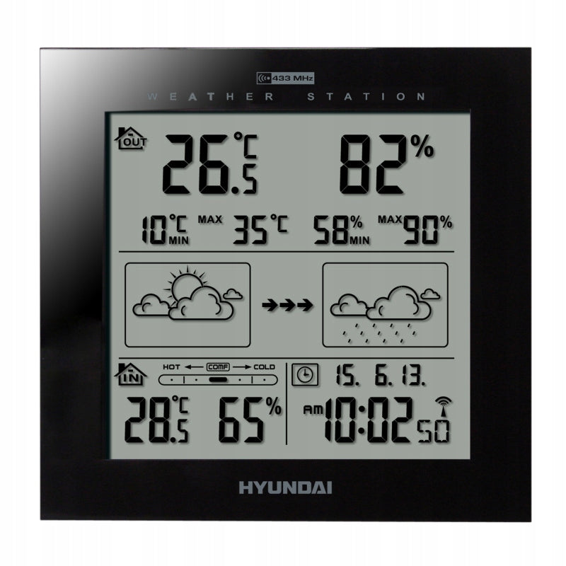 WEATHER STATION METEO DCF HYGROMETER HYUNDAI 2244B ALARM CLOCK THERMOMETER FORECAST EAN (GTIN) 8592417046464