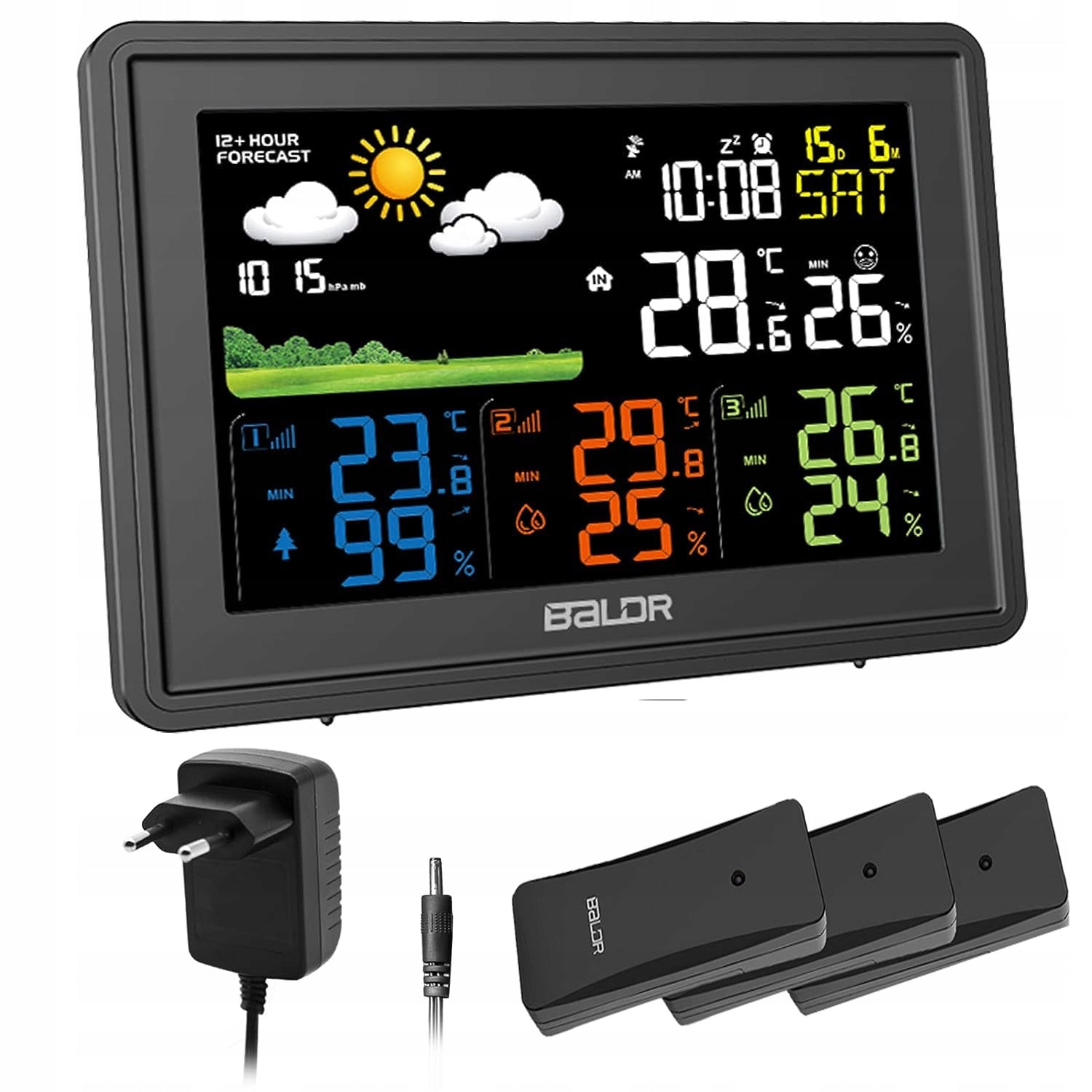 WEATHER STATION METEO HYGROMETER BAROMETER THERMOMETER ELEVATOR CLOCK