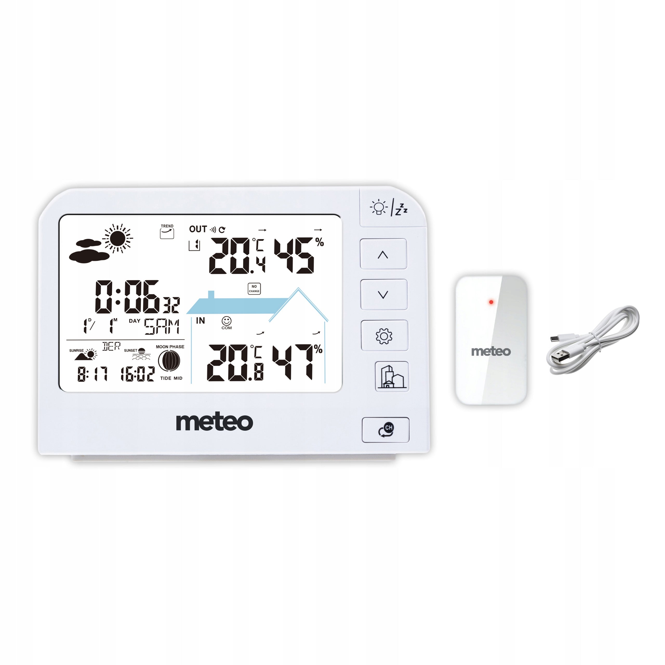 WEATHER STATION METEO SP204 WEATHER HYGROMETER EXTERNAL SENSOR DCF Packaging status original