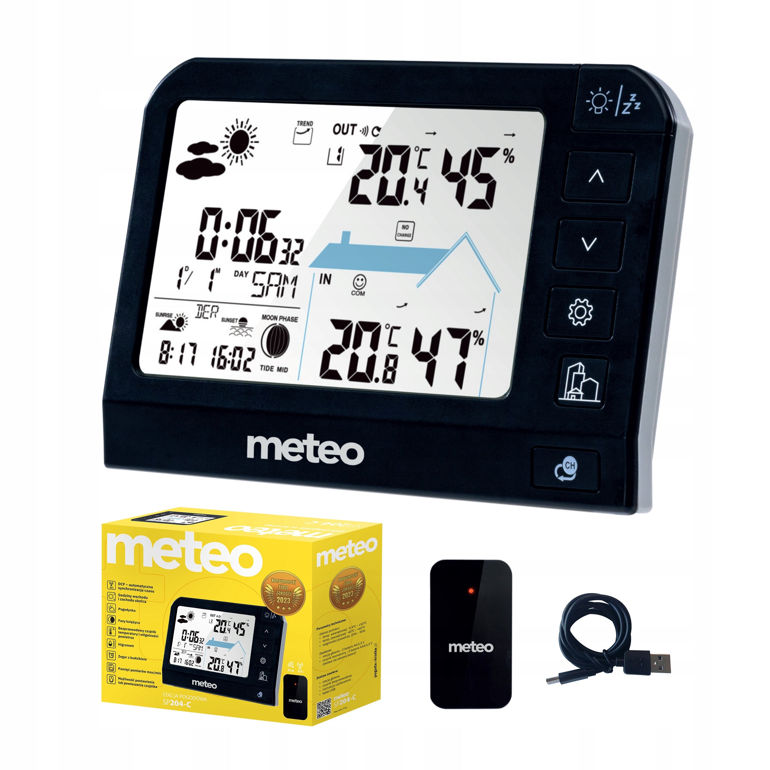 WEATHER STATION METEO SP204 WEATHER HYGROMETER EXTERNAL SENSOR DCF