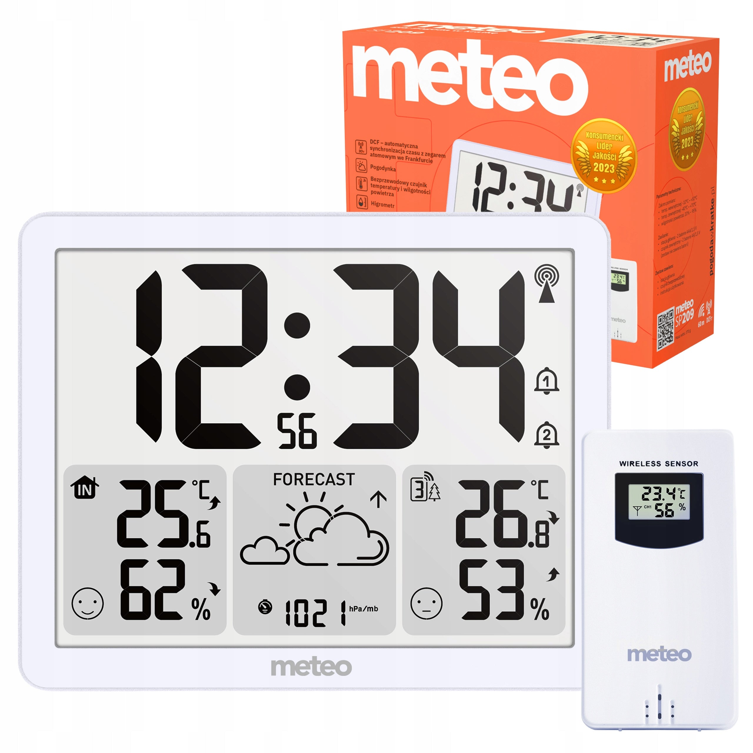 WEATHER STATION METEO SP209 WIRELESS SENSOR BAROMETER DCF THERMOMETER