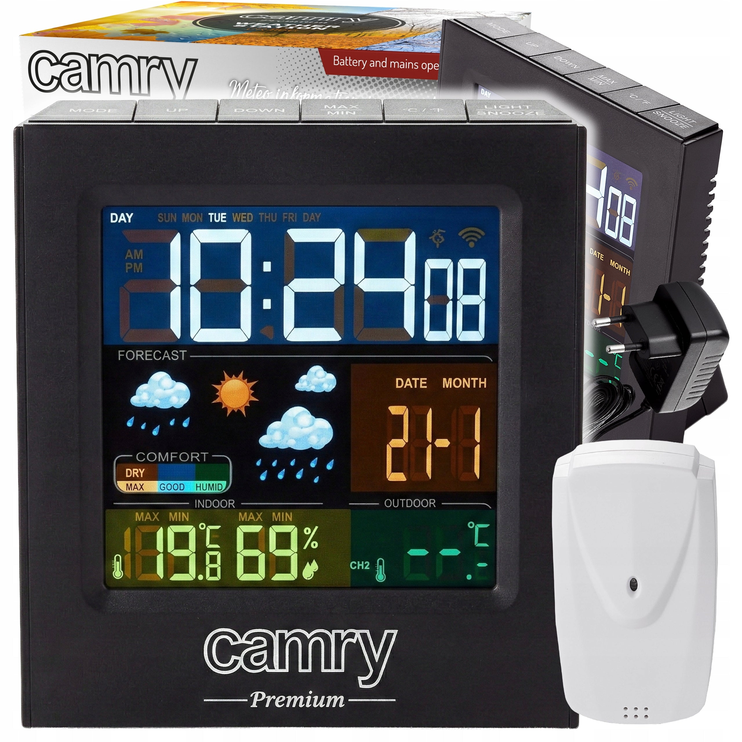 WEATHER STATION METEO THERMOMETER CLOCK ALARM CLOCK WIRELESS DETECTOR