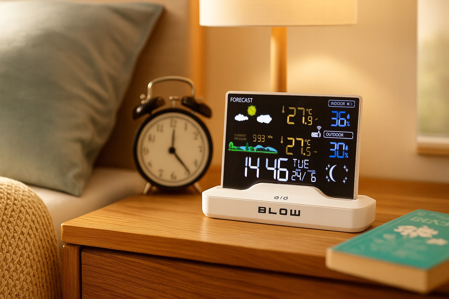 WEATHER STATION METEO WIRELESS WEATHER THERMOMETER HYGROMETER BAROMETER LCD Packaging status original