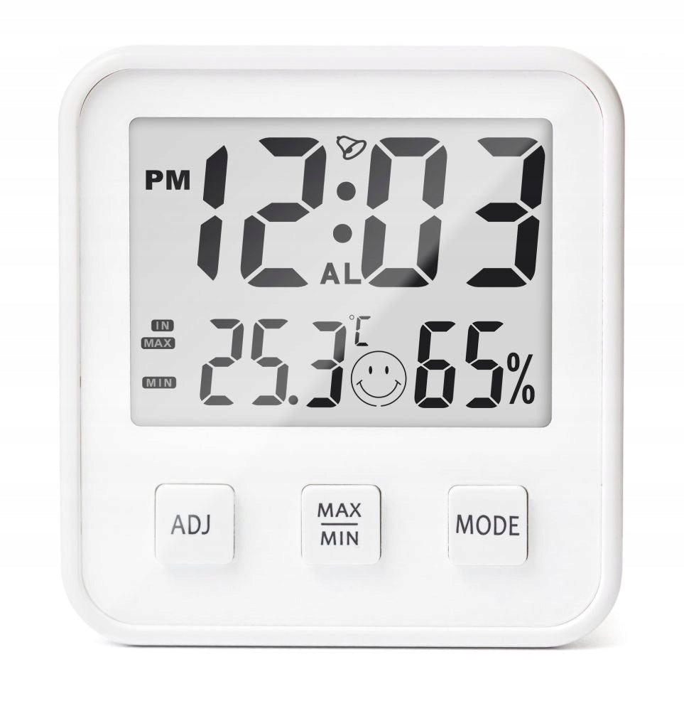 WEATHER STATION THERMOMETER HYGROMETER CLOCK WITH ALARM