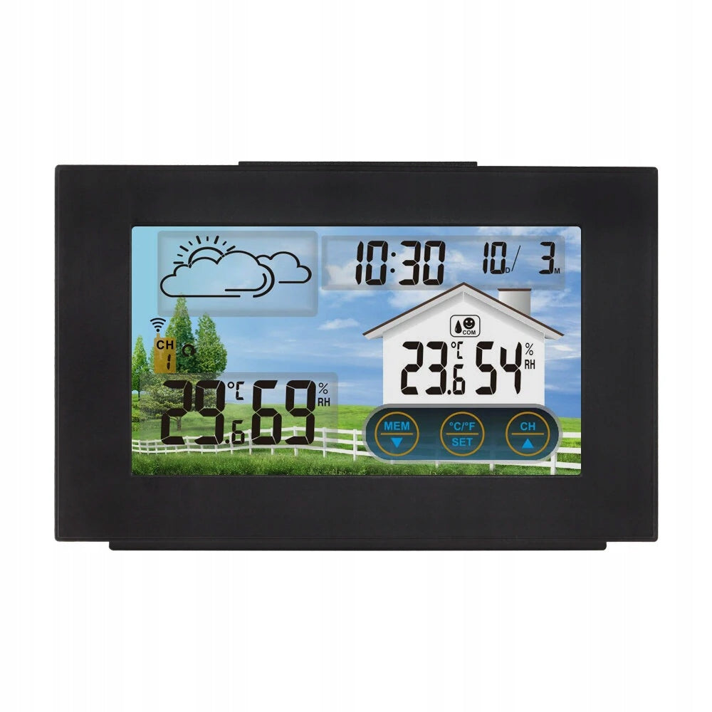 WEATHER STATION THERMOMETER METEO HYGROMETER WIRELESS LED SENSOR Manufacturer code BAROMETR ZEGAR ZEWNĘTRZNY BUDZIK POGODYNKA +