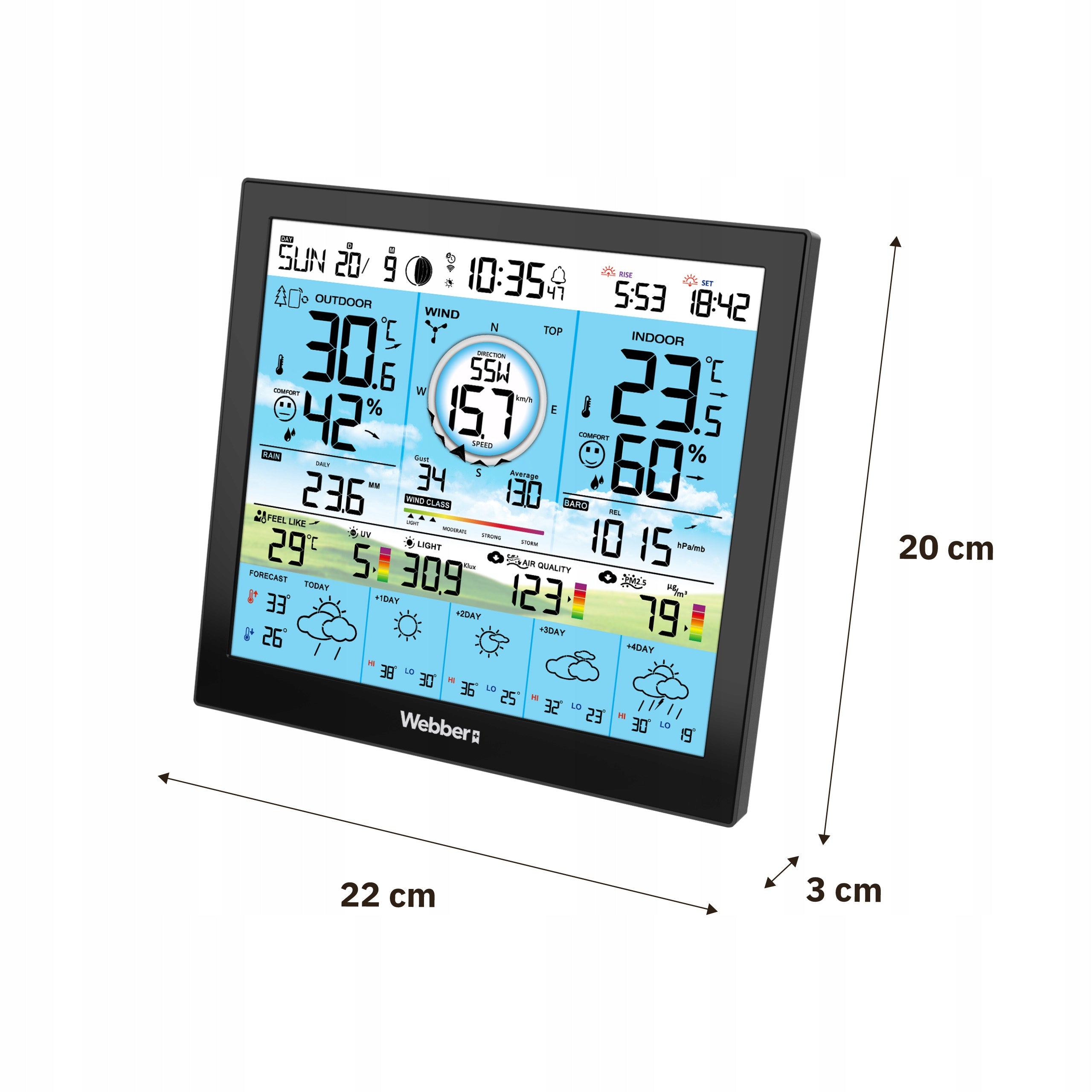 WEATHER STATION WEBBER WS603 WIFI TUYA MULTISENSOR RAIN WIND SENSOR Manufacturer code 05WS603