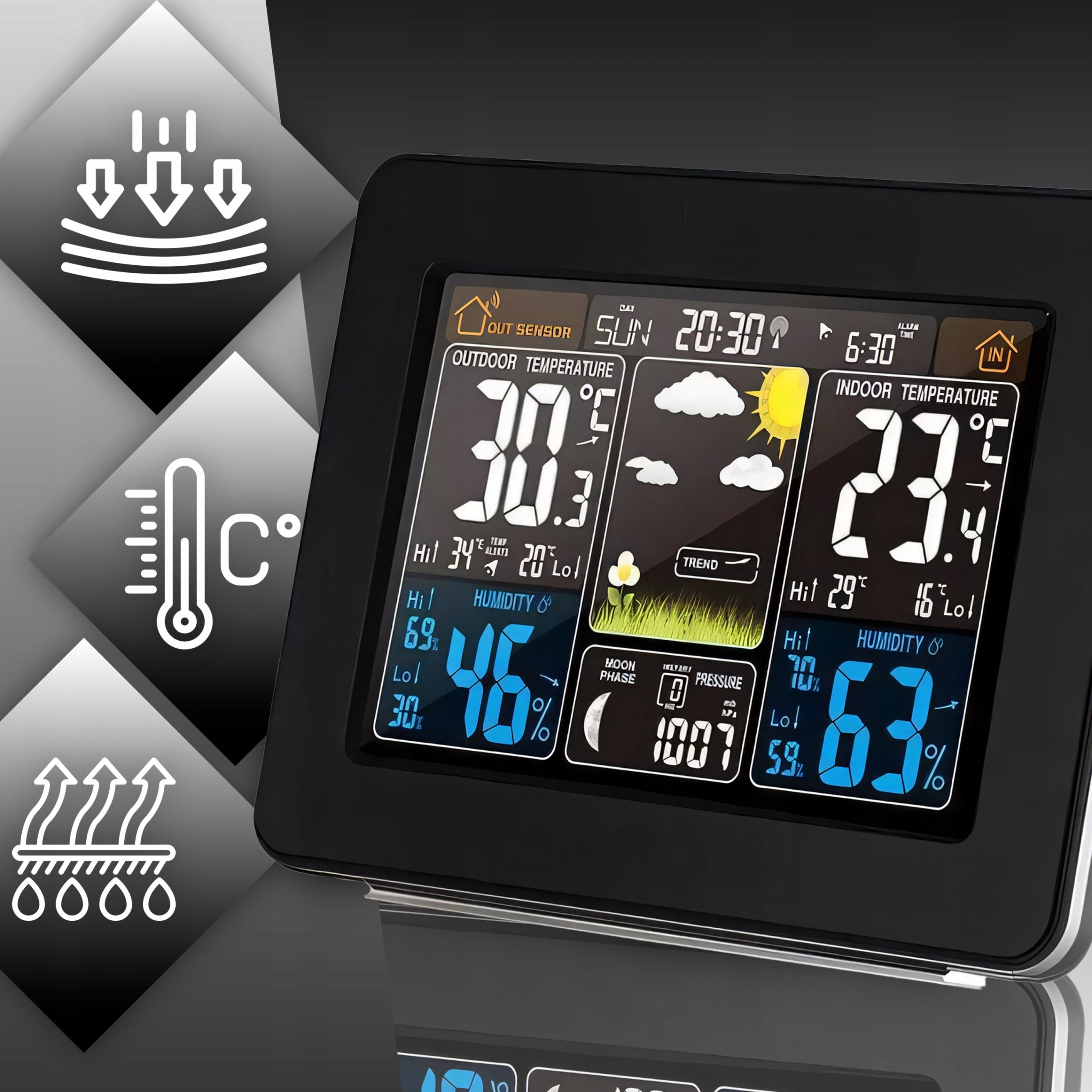 WEATHER STATION WIRELESS BAROMETER HYGROMETER THERMOMETER + SENSOR Packaging status original