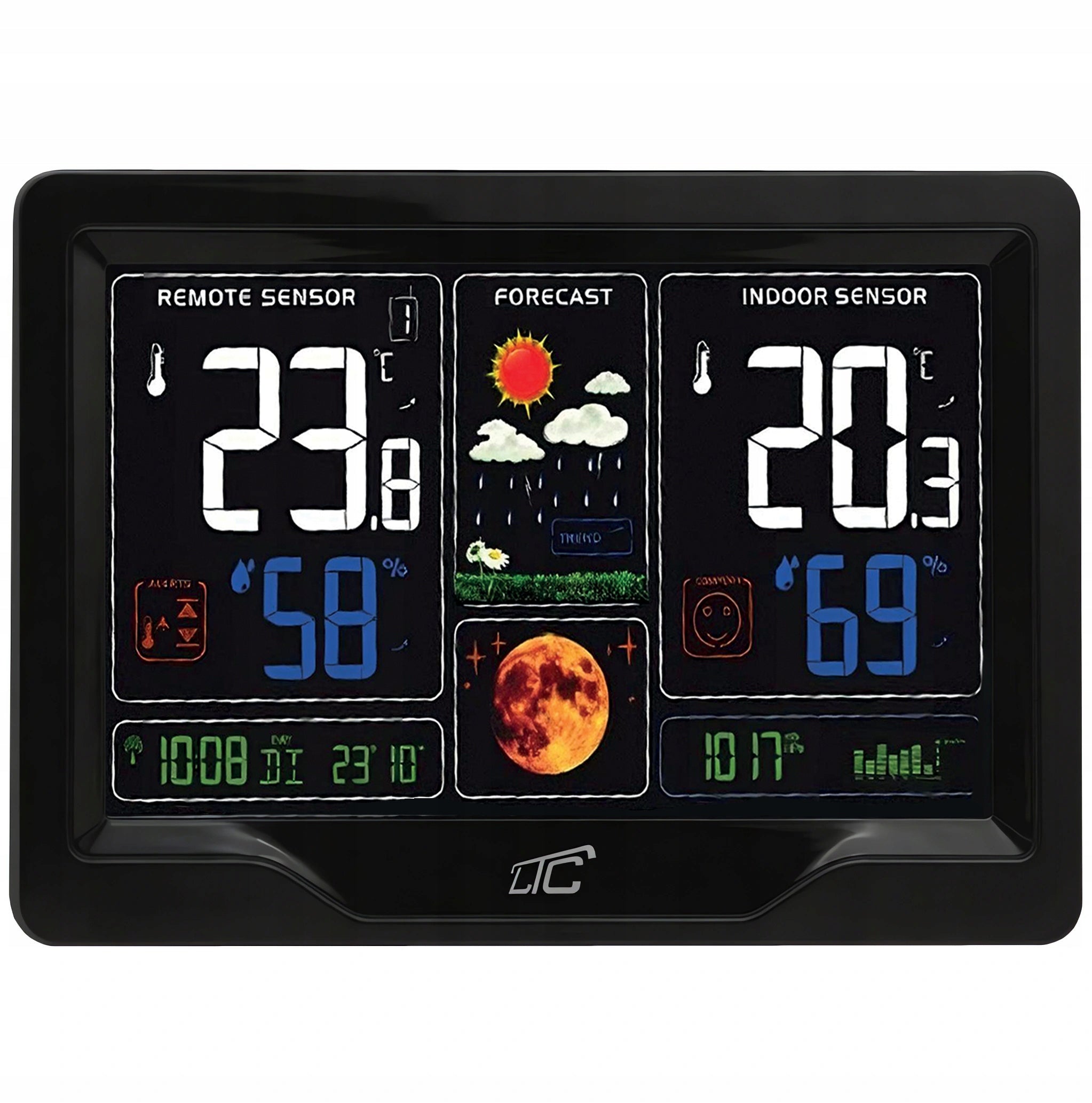 WEATHER STATION WIRELESS DATE THERMOMETER CLOCK HYGROMETER USB C Manufacturer code STP09C