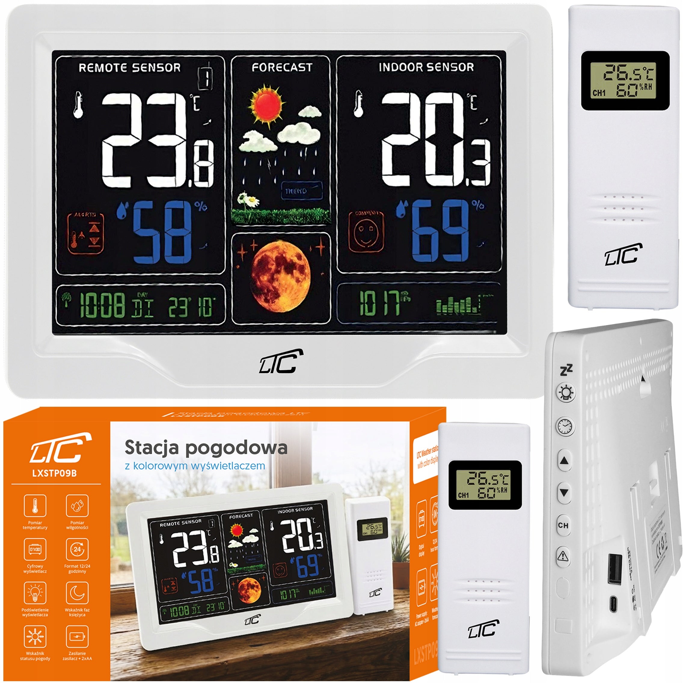 WEATHER STATION WIRELESS DATE THERMOMETER CLOCK HYGROMETER USB C