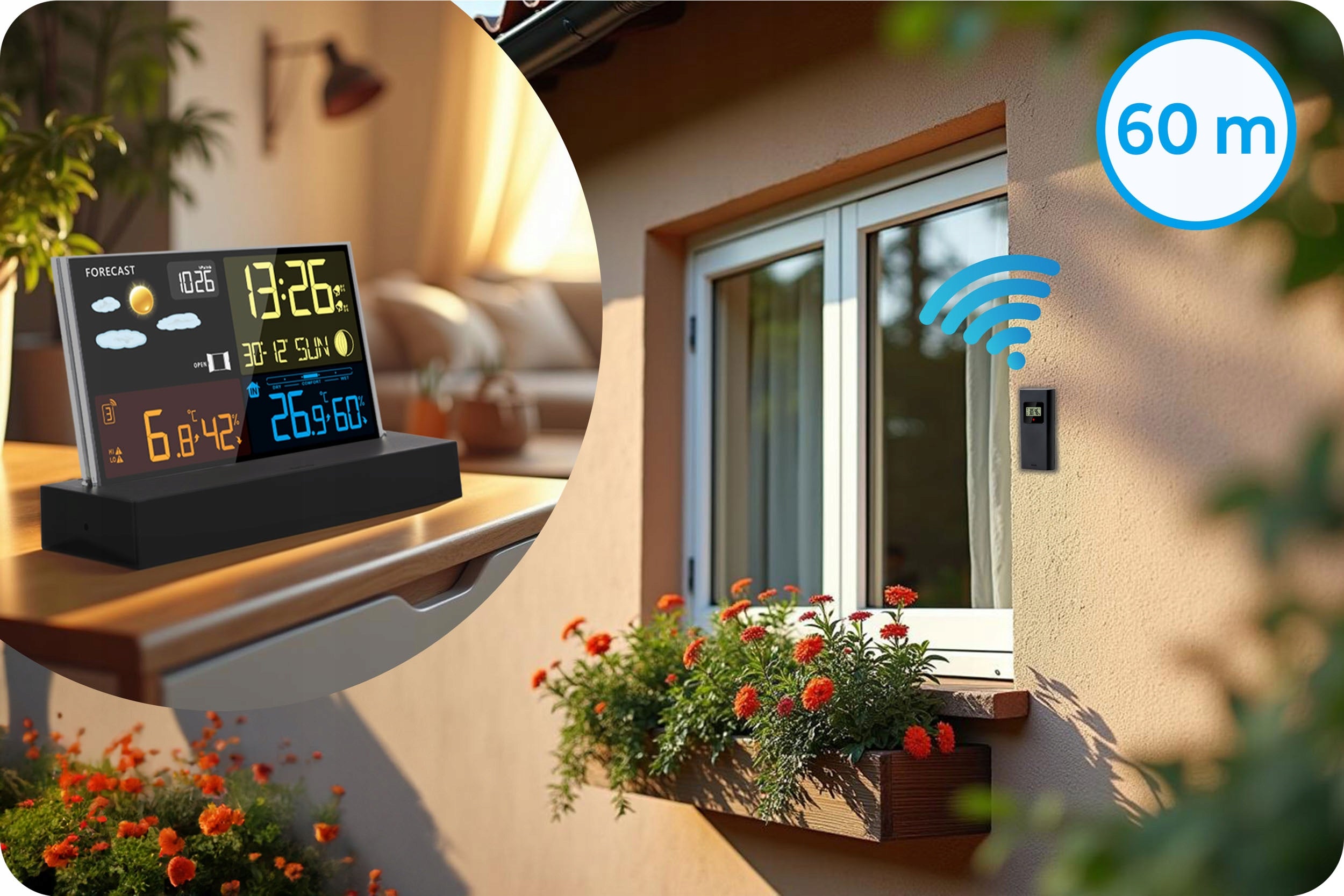 WEATHER STATION WIRELESS DIGITAL HYGROMETER DCF BAROMETER BERDSEN Manufacturer code 391200