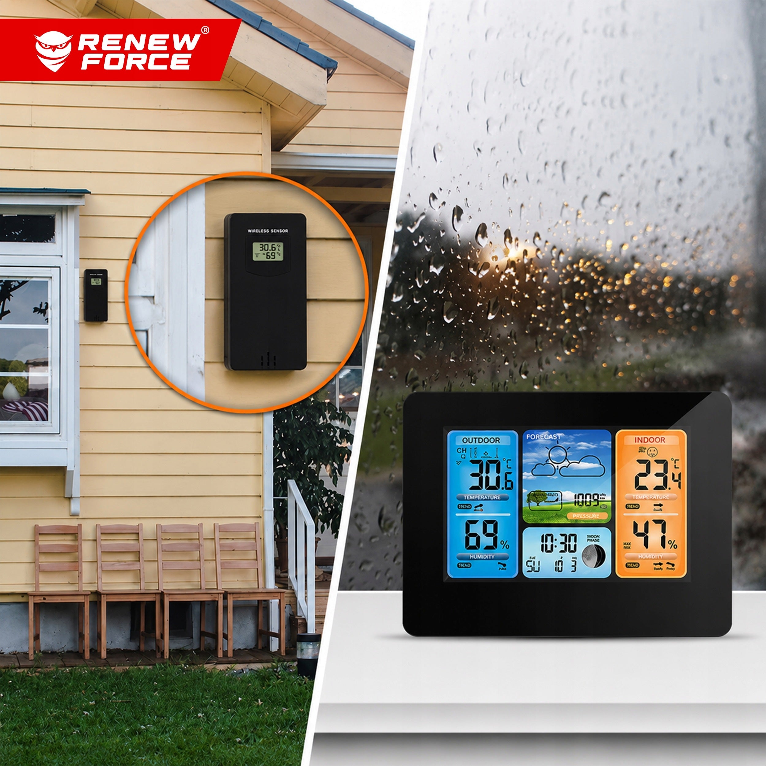 WEATHER STATION WIRELESS DIGITAL THERMOMETER OUTDOOR WEATHER SENSOR Manufacturer code HIGROMETR ZEGAR BAROMETR Z CZUJNIKIEM POGODY