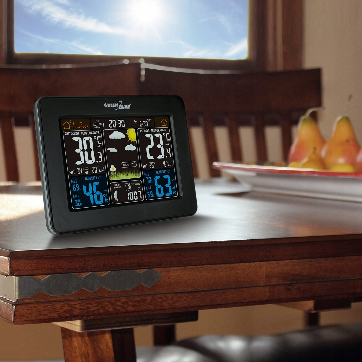 WEATHER STATION WIRELESS HYGROMETER DCF Color black
