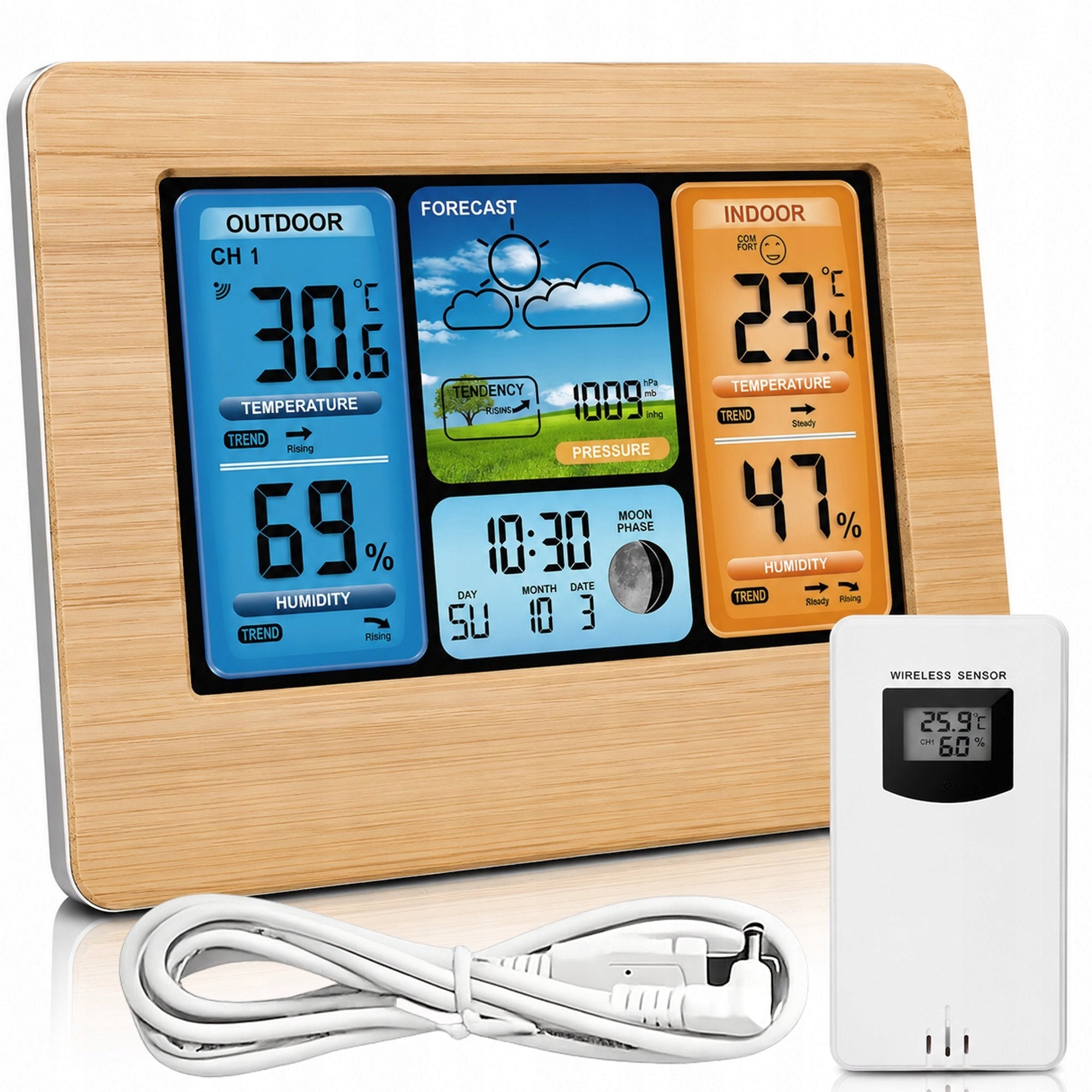 WEATHER STATION WIRELESS LCD HUMIDITY HYGROMETER PRESSURE