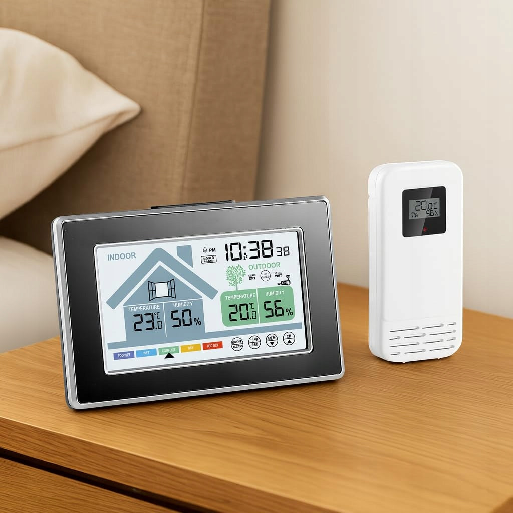 WEATHER STATION WIRELESS MEASUREMENT OF INTERNAL AND EXTERNAL TEMPERATURE Packaging status original