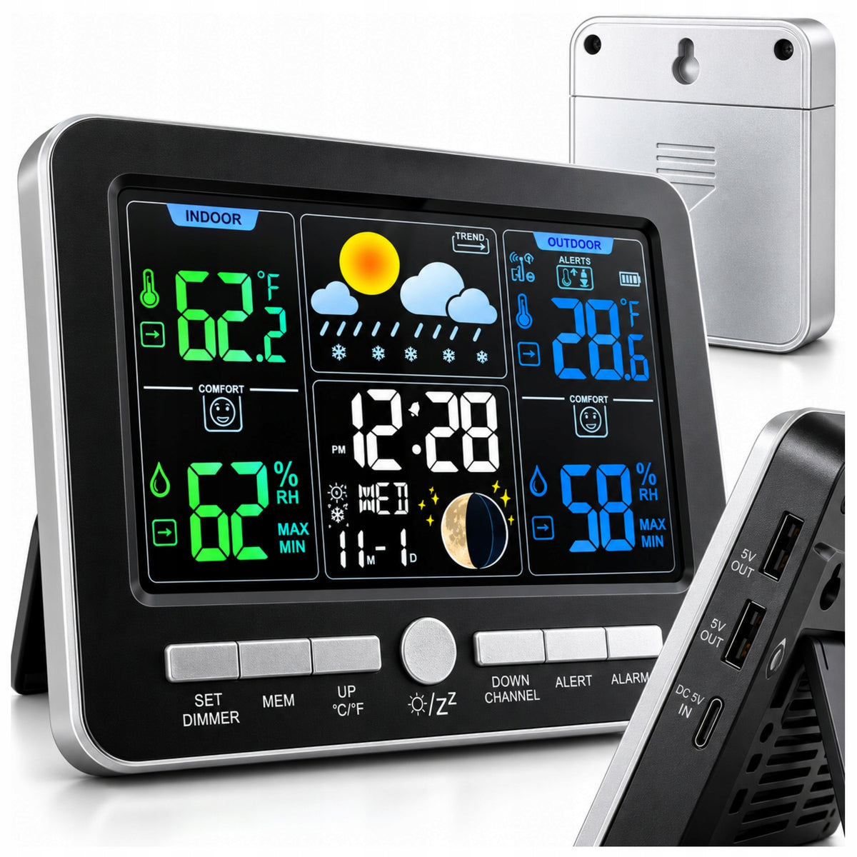 WEATHER STATION WIRELESS THERMOMETER OUTDOOR METEO HYGROMETER SENSOR