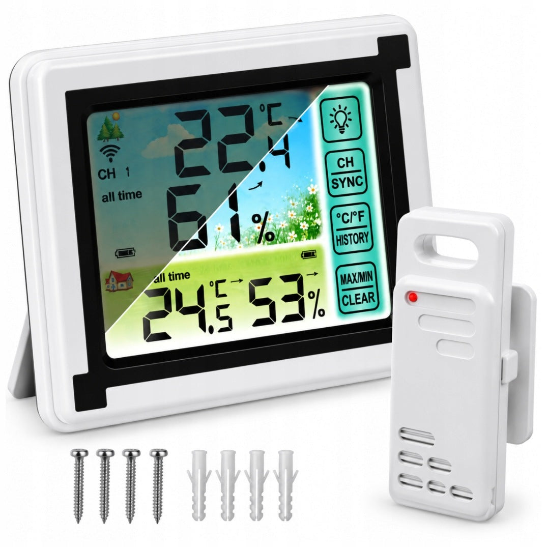WEATHER STATION WIRELESS WEATHER THERMOMETER AND HYGROMETER WEATHER STATION