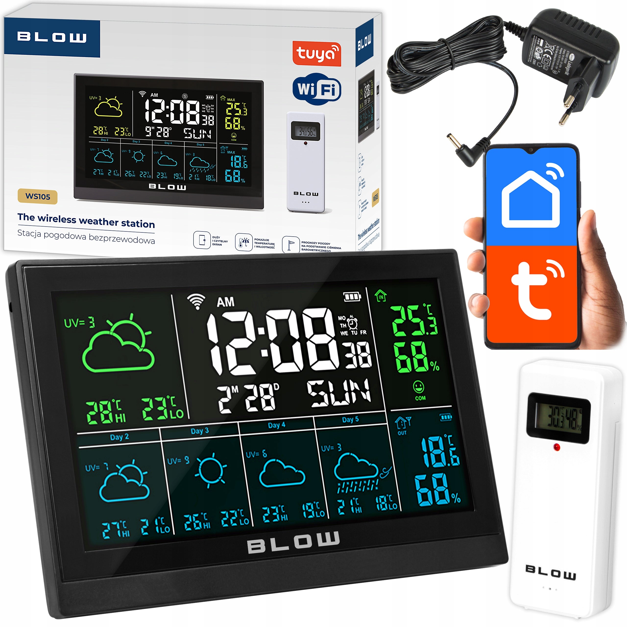 WEATHER STATION WIRELESS WIFI TUYA WEATHER METEO THERMOMETER HYGROMETER