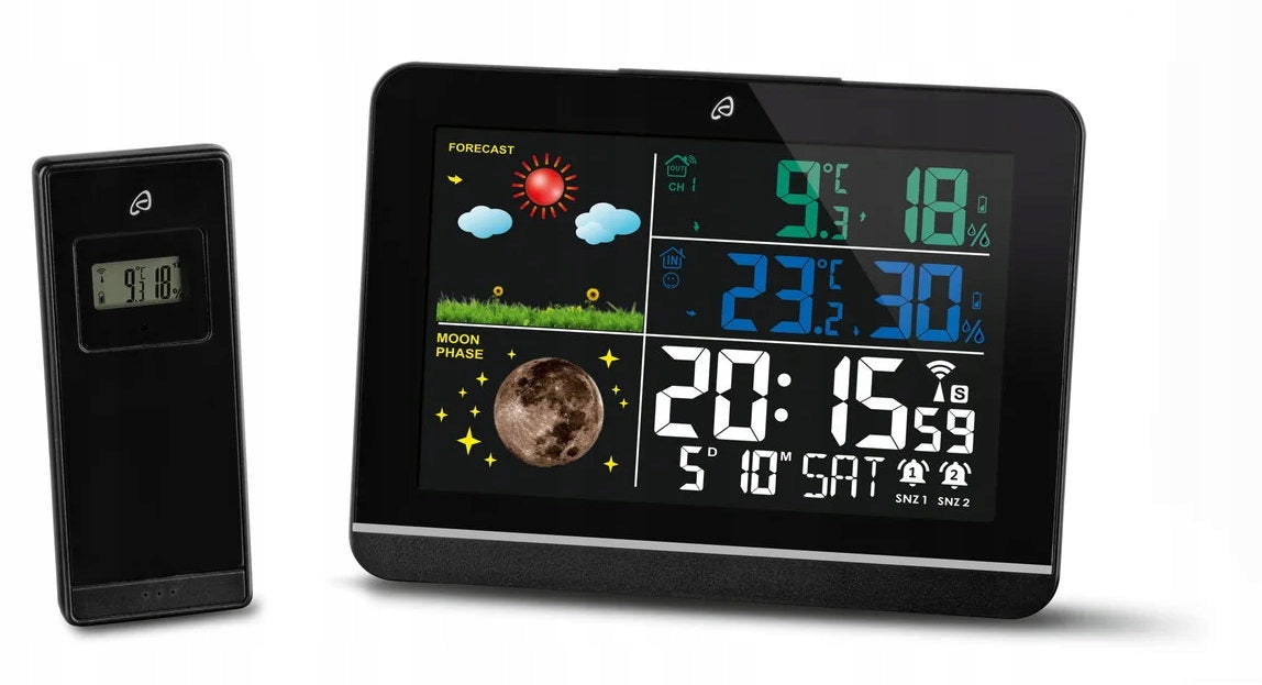 WEATHER STATION WITH COLOR RADIO DISPLAY BLACK