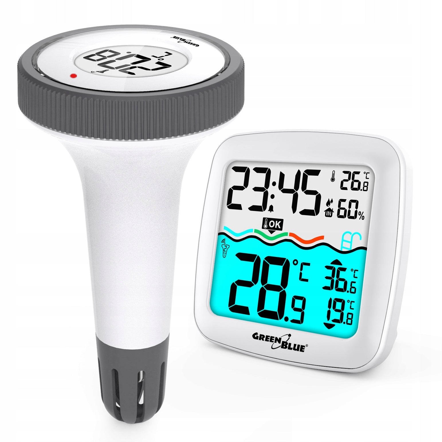 WEATHER STATION WITH FLOATING POOL THERMOMETER