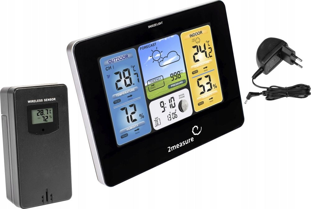 WEATHER STATION hygrometer barometer thermometer RCC clock power supply Weather Manufacturer code 260908