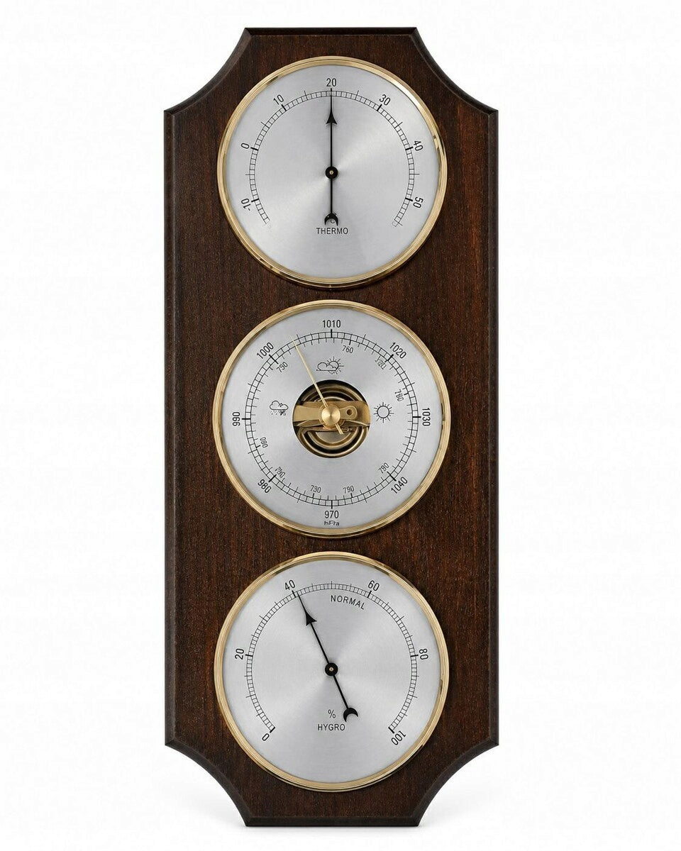 WEATHER STATION wooden barometer TFA GERMANY