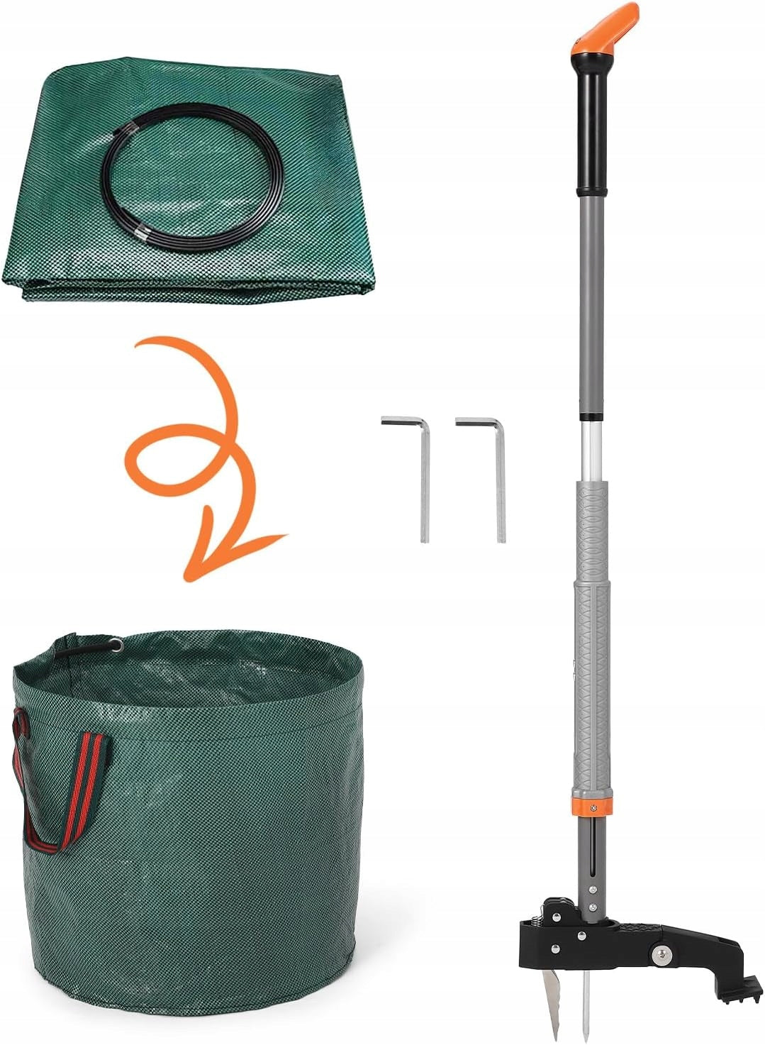 WEED PICKER TELESCOPIC RETRACTABLE 117cm GARDEN SET Brand no brand