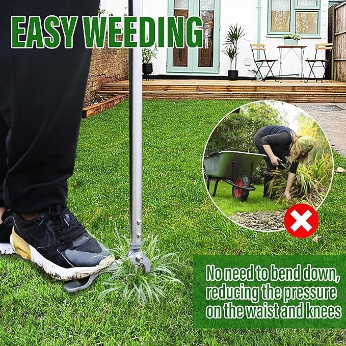 WEED PULLER TELESCOPIC ADJUSTABLE GARDEN CUTTER METAL STRONG Head material metal