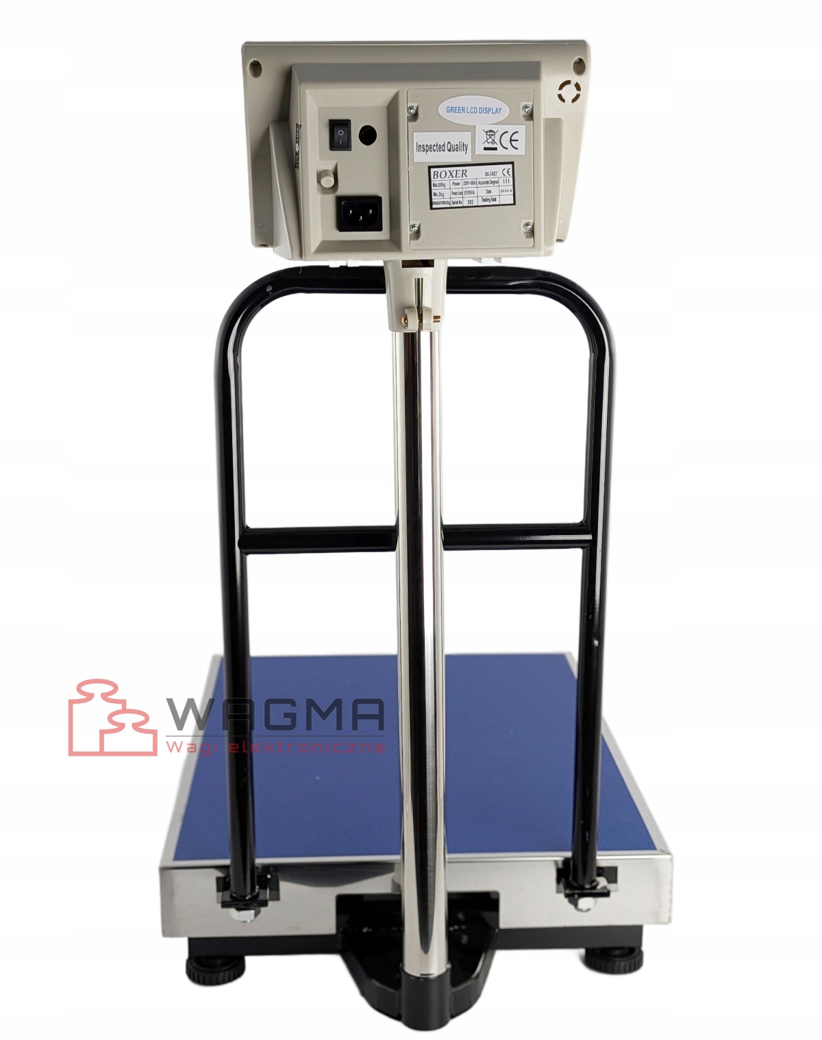 WEIGHT 300 KG / 20g 6V PLATFORM 60x45 ELECTRONIC STORAGE STAINLESS STEEL Additional information auto-off option tare function LCD display back light Polish subtitles built-in battery